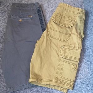 Men’s khaki shorts size 30 Buffalo David Bitton flat front & Union Bay Cargo NWT